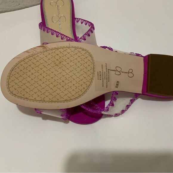 Jessica Simpson Women's Cabrie Slip On Open Toe Heels Pumps Pink Clear Size 8.5 - Picture 5 of 7